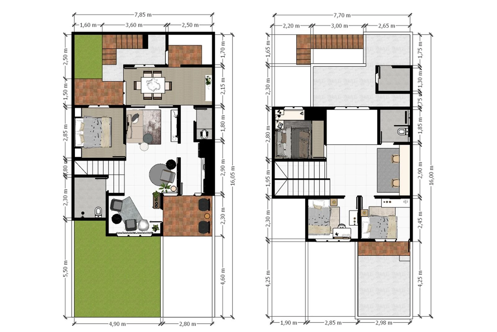 2 lantai Luas tanah 136m² luas bangunan 105m² 4 kamar tidur 3 kamar mandi sertifikat SHM